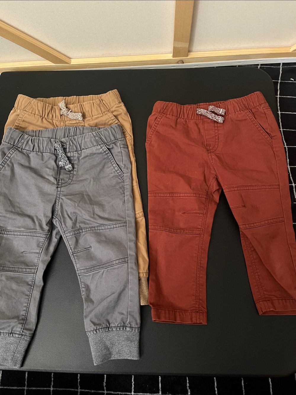 Cat & Jack Toddler Jogger Pants - Gray, Tan & Rust